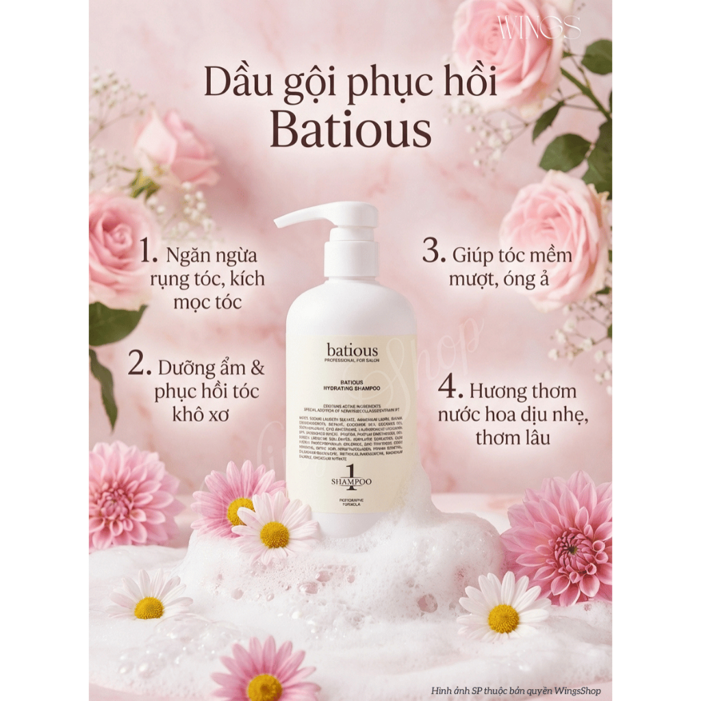 Cặp Gội Xả Batious Phục Hồi Hư Tổn Đa Tầng, Tái Tạo Nang Tóc 500ml-960ml