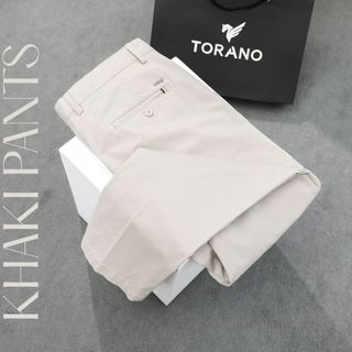Quần Kaki Nam KHAKI PANNTS Torano túi chéo basic regularfit cúc rập logo, Không Nhăn, Không Phai Màu GABK503