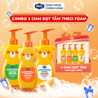 Combo 3 Chại Bọt Tắm Gội Theci Dịu Nhẹ Lành Tính Từ Thành Phần Tự Nhiên, Tạo Cảm Giác Thích Thú Khi Tắm Dung Tích 350ML
