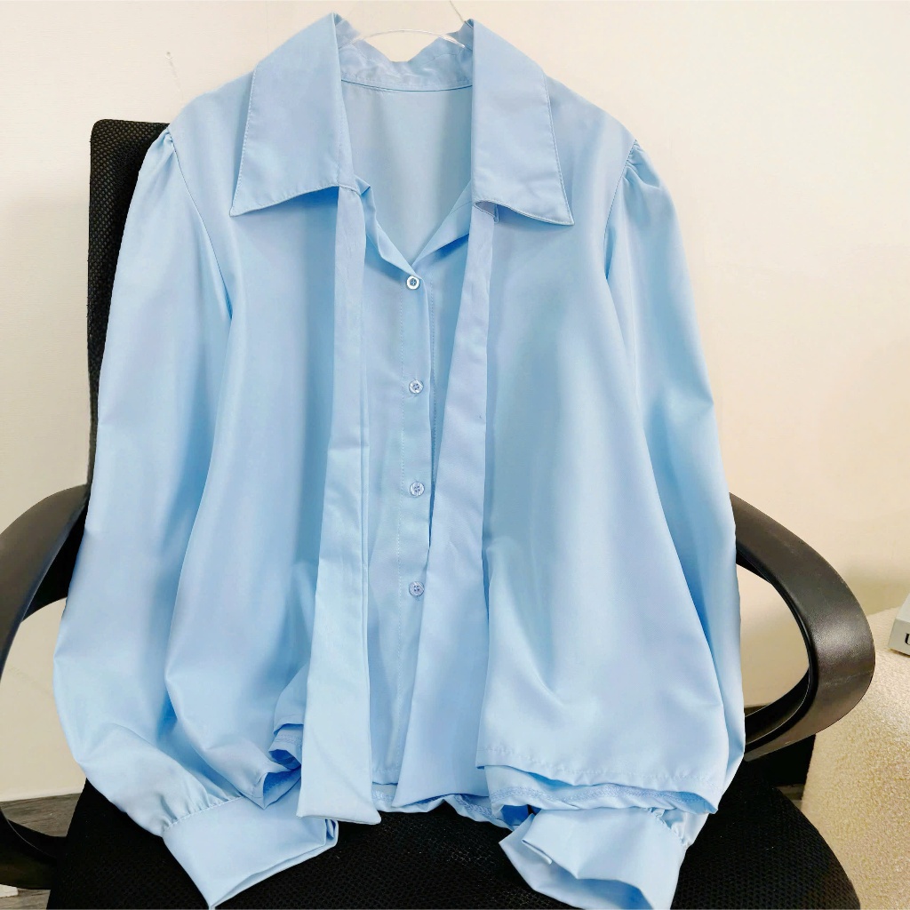 Áo Sơ Mi Bigsize Nữ  – Cột Nơ Bo Tay, Vải Lụa Chéo Không Nhăn Thoáng Mát SM16
