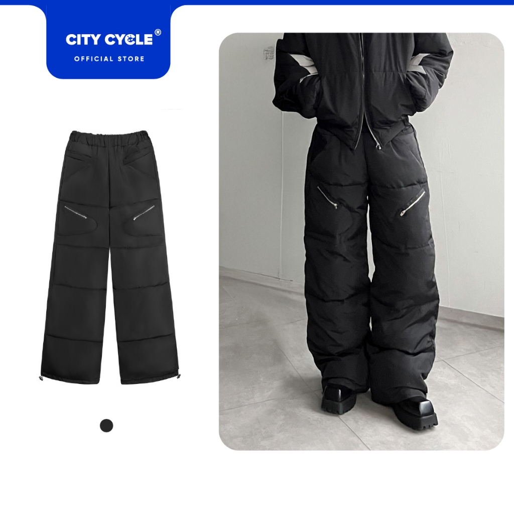 Quần dài ống rộng phao suông unisex dày dặn Local Brand Chính Hãng City Cycle quần dài phao Get Ready