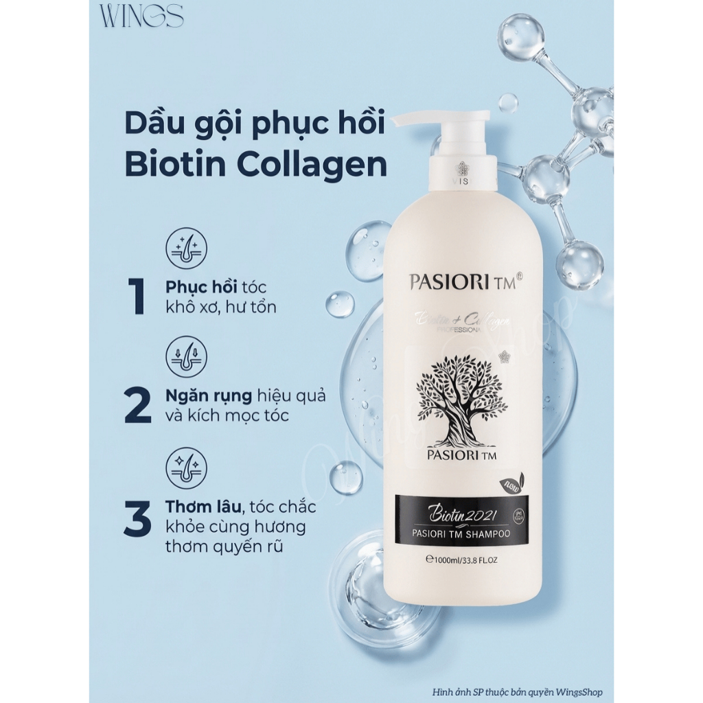 Cặp Dầu Gội Xả Biotin Collagen Voudioty 500ml-1000ml Giúp giảm rụng tóc, phục hồi, ngăn gàu, kiềm dầu