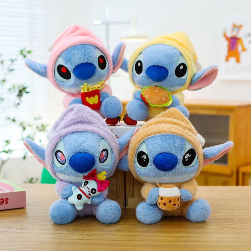 Gấu Bông Stitch Đội Mũ Ôm Đồ Ăn Nhanh Phiên Bản Disney Dễ Thương Làm Quà Tặng Sinh Nhật Cho Bạn Trai/Gái, Cho Bé. babisu