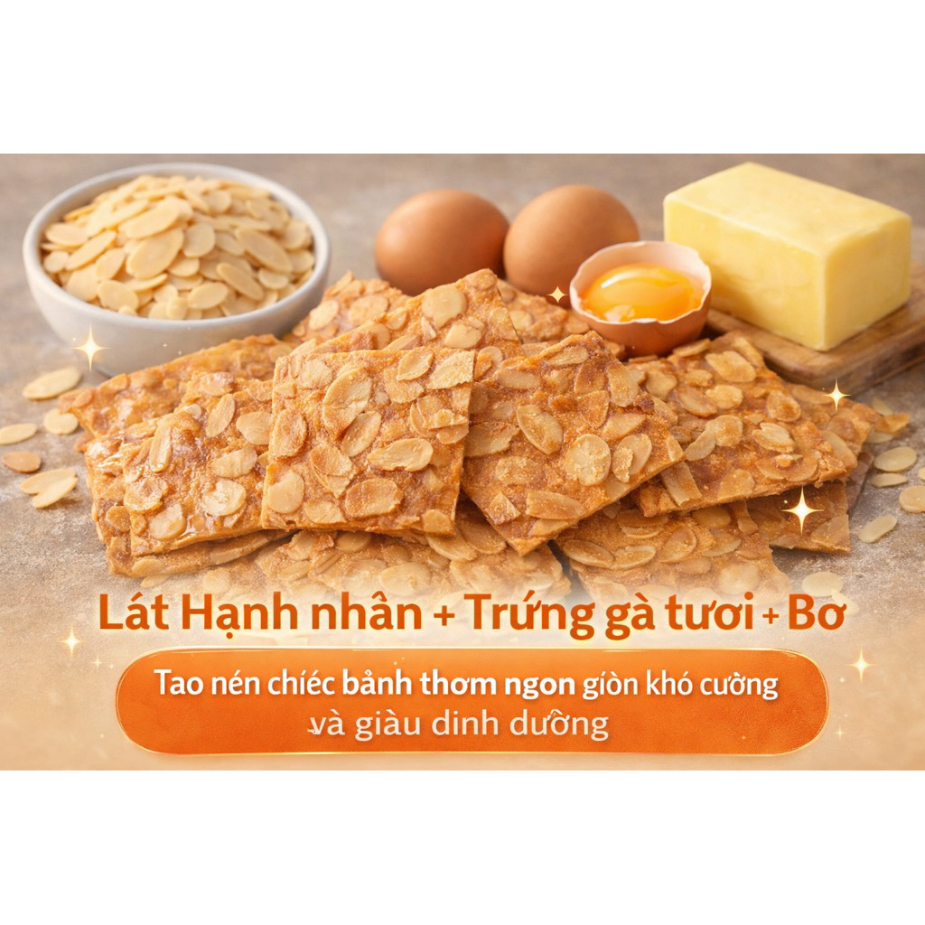 BÁNH NGÓI HẠNH NHÂN GIÒN BƠ 300g Siêu hạt – CHIA BAKERY & COFFEE ✨
