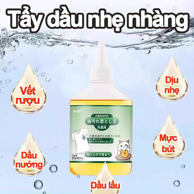 Nước Tẩy Dầu Mỡ Chuyên Nghiệp Cho Quần Áo, Chất tẩy dầu mỡ trên quần áo, Chất tẩy ố vàng trên quần áo
