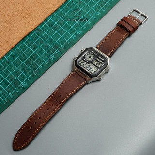 Dây đeo da bò thật cho CASIO AE1200 - thương hiệu Ví Da SAGO