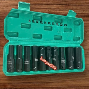 Bộ đầu khẩu đen 10 chi tiết, bộ khẩu đầu 1/2 8-24mm, dụng cụ sửa chữa ô tô xe máy