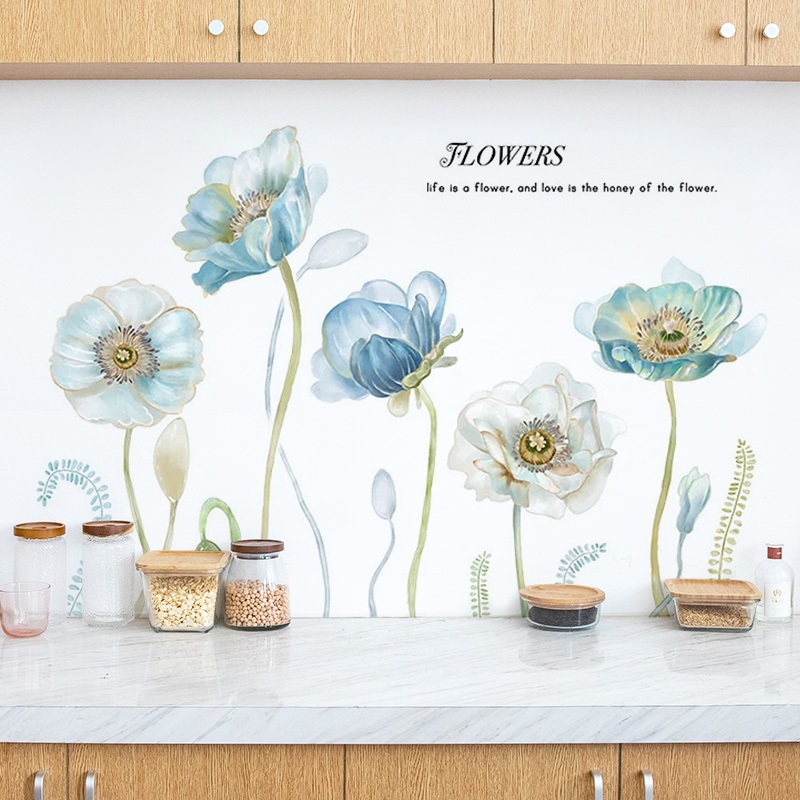 Decal Dán Tường Hoa 3D Nghệ Thuật Thanh Lịch Có Keo Sẵn 118x80cm - Trang Trí Phòng Khách, Phòng Ngủ