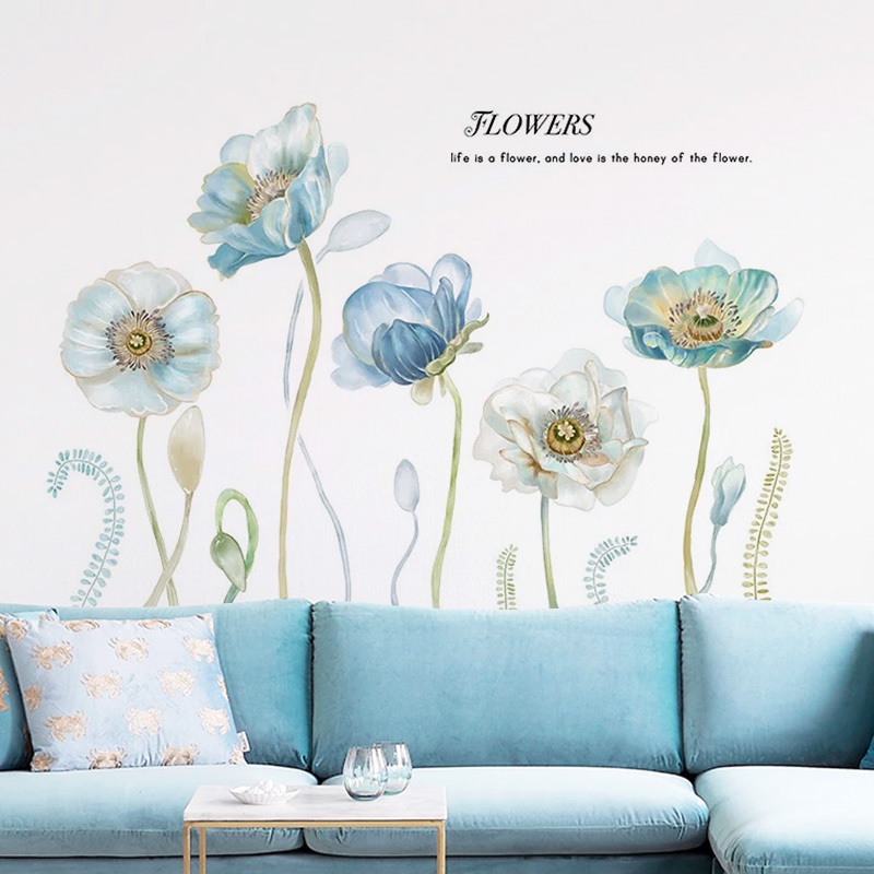 Decal Dán Tường Hoa 3D Nghệ Thuật Thanh Lịch Có Keo Sẵn 118x80cm - Trang Trí Phòng Khách, Phòng Ngủ