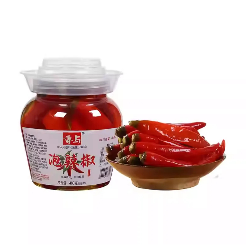Ớt Đỏ Ngâm Chua Cay Tứ Xuyên Hũ 800g - Gia Vị Nấu Cá Hấp, Xào Thịt, Chân Gà Cay Chuẩn Hàng Nội Địa Trung Luka Food
