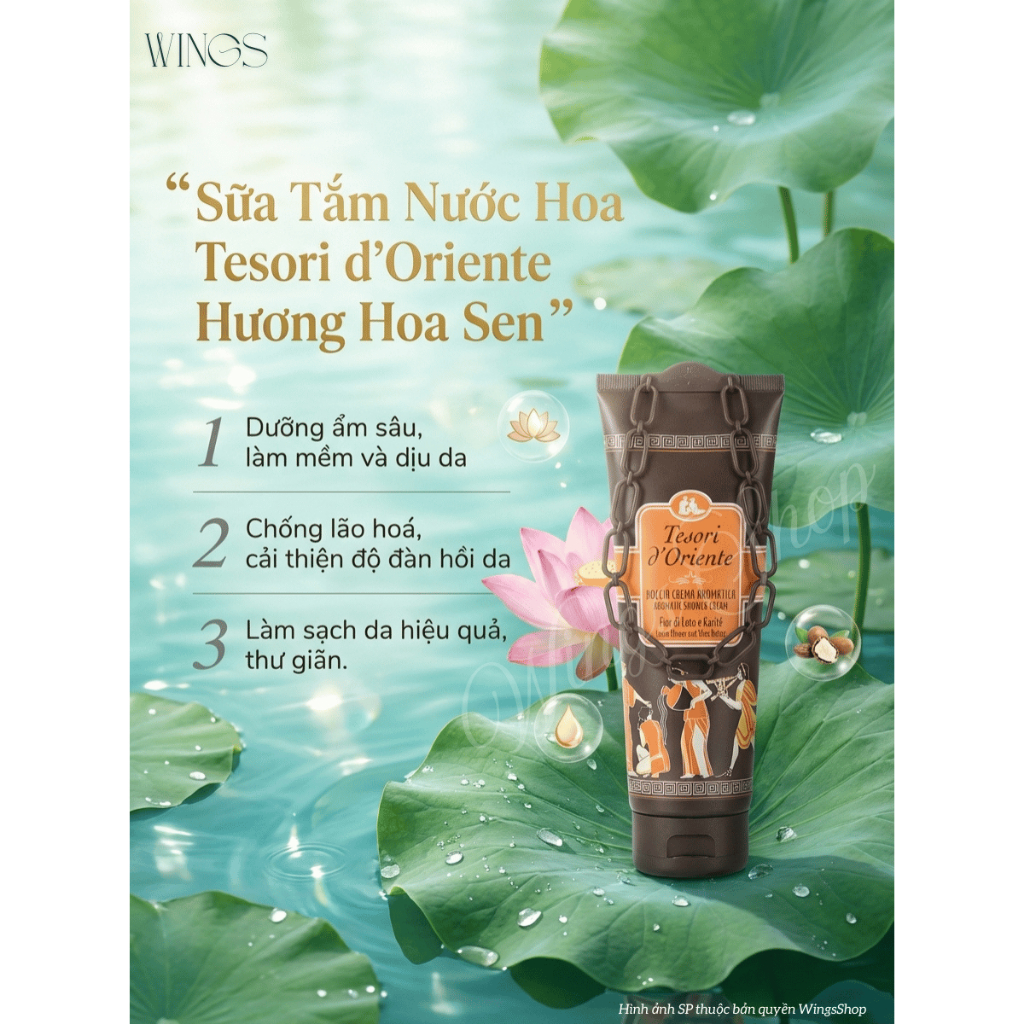 Sữa tắm Tesori d'Oriente cao cấp giúp trắng da, hương nước hoa 250ml-500ml