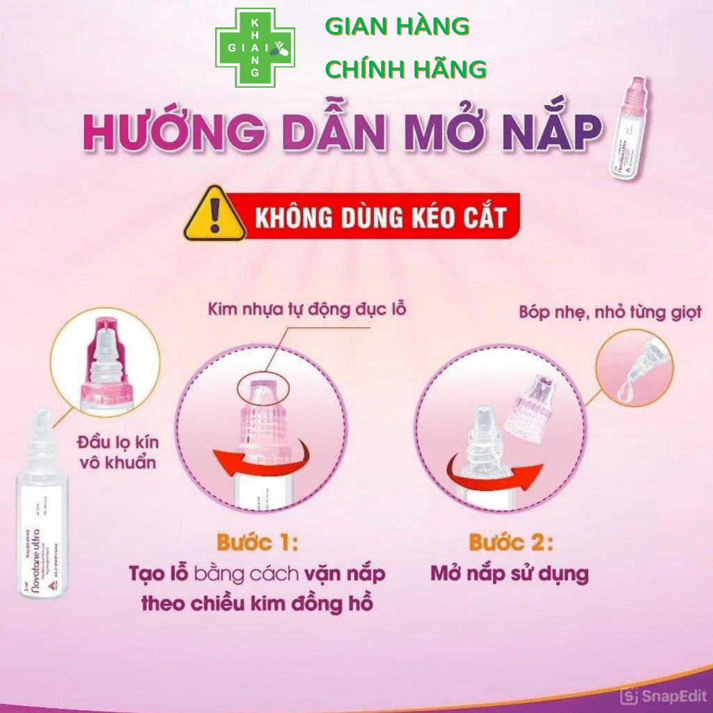 Nước mắt nhân tạo Novotane Ultra giúp giảm khô mắt, mỏi mắt (Chai 5ml)