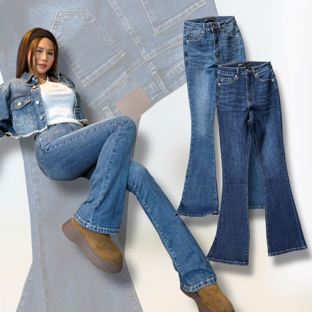 [MIDDUA]JN219 - Jeans loe dáng dài wash