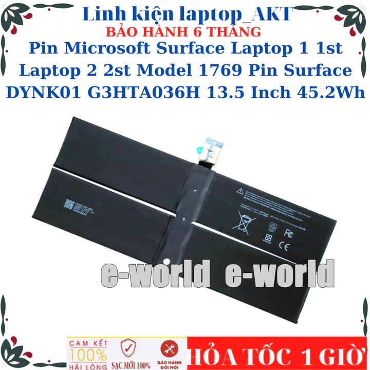 Pin Microsoft Surface Laptop 1 1st Laptop 2 2st Model 1769 Pin Surface DYNK01 G3HTA036H 13.5 Inch 45.2Wh