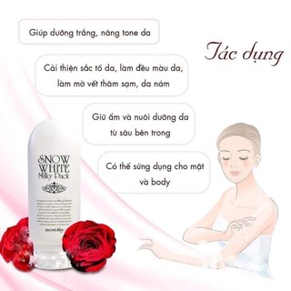 Kem body Snow White kem ủ trắng toàn thân Secret Key Snow White Milky Pack 200g - Kosmi Beauty