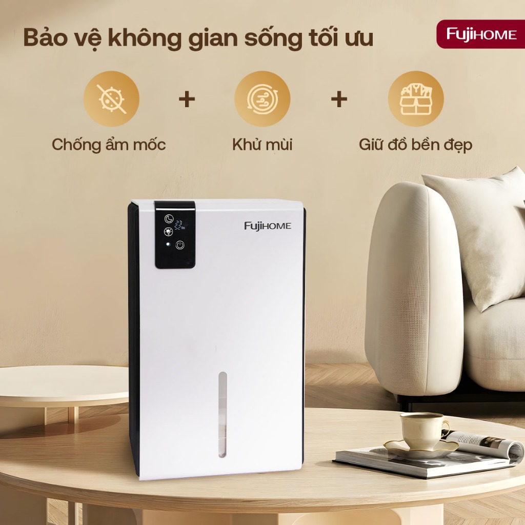 Máy hút ẩm mini chống ồn FUJIHOME DHP23-MINI, máy khử ẩm không khí mini cho phòng làm việc