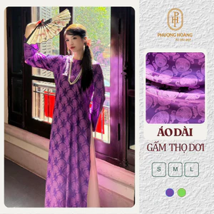 Áo Dài TẾT Thọ Dơi cách tân dáng xuông Mặc Hot Trend, kèm quần phi lụa ST04