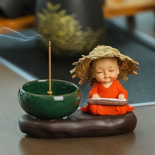 Trang Trí Bàn Chú Hiền Mũ Rơm - Đế Cắm Nhang Trầm Tĩnh Tâm