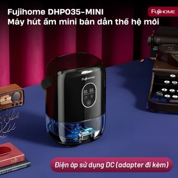 Máy hút ẩm mini FUJIHOME DHP035-MINI, máy lọc độ ẩm mini phòng làm việc nhỏ, tủ quần áo, tủ sách,tủ giày