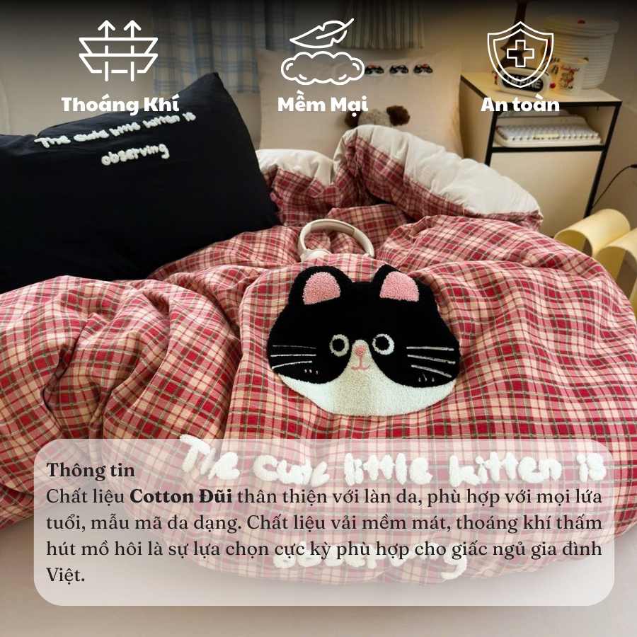 (TỔNG HỢP 3) Bộ chăn ga gối đũi 4 món Memminbedding Luxury họa tiết thêu nổi siêu yêu với gam màu ngọt ngào