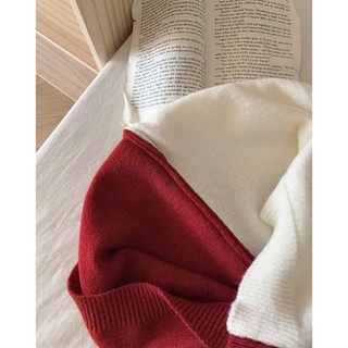 Áo Len Cadigan Lông Thỏ Đỏ Cổ Tròn Phối 2 Lớp Thêu Nơ Ngực Xinh Xắn Cúc Nơ - Joie trendy Mẫu Hot Tết 2026