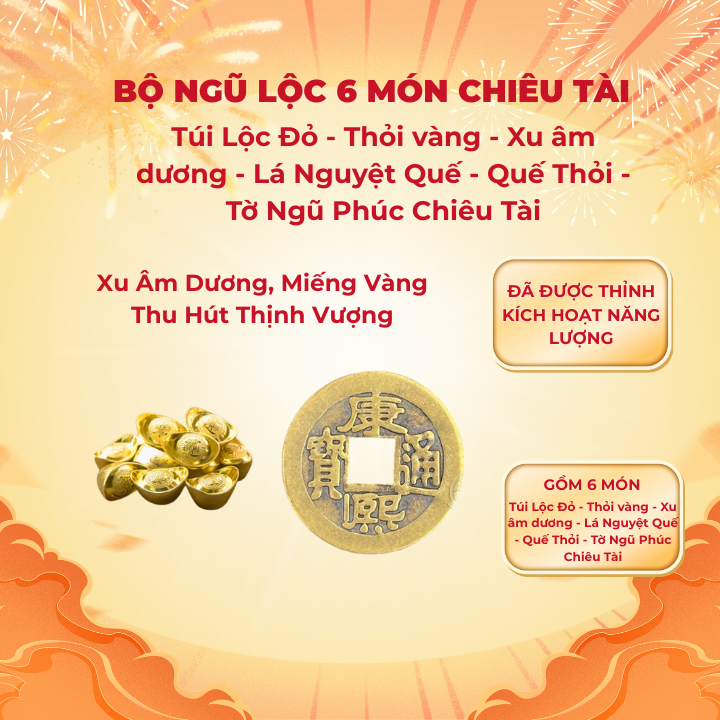 Combo vật phẩm phong thủy 6 món ( MẸO CÔ PHƯƠNG HẰNG ) nhiều người tin rằng mang theo giúp tăng vận khí tốt.