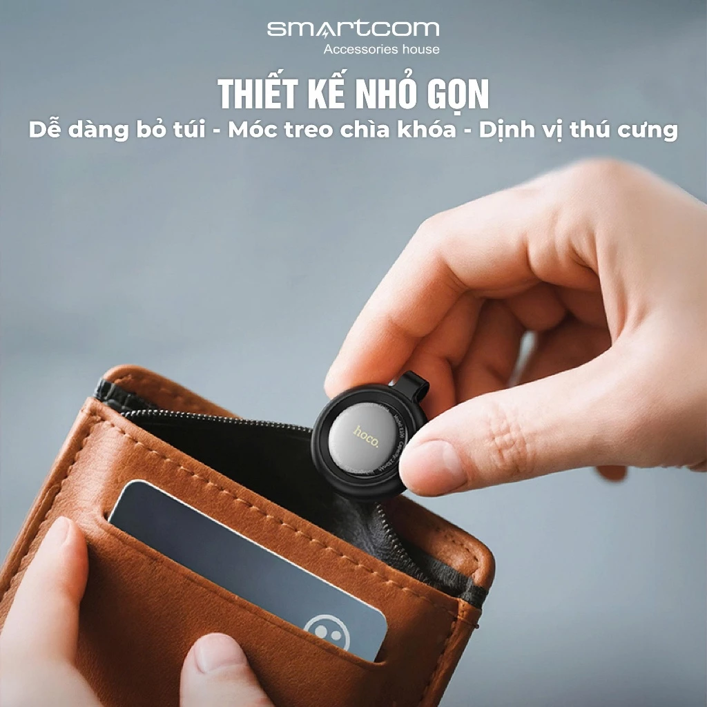 Thiết bị định vị iPhone Hoco E100  [Pin trâu - Nhỏ gọn], Pin Trâ 12 tháng, Tương thích với Apple Fin