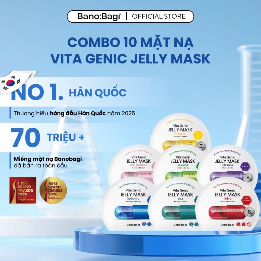 [KOL Review] Combo 10 Mặt Nạ BANOBAGI Jelly Mask 30gx 10 – Dưỡng Ẩm, Cải Thiện Da