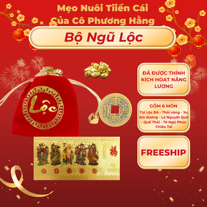 Bộ Ngũ Lộc 6 món phong thủy, vật phẩm cân bằng năng lượng bình an, thuận lợi ( MẸO CÔ PHƯƠNG HẰNG ).
