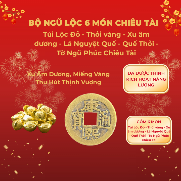 Bộ Ngũ Lộc 6 món phong thủy, vật phẩm cân bằng năng lượng bình an, thuận lợi ( MẸO CÔ PHƯƠNG HẰNG ).