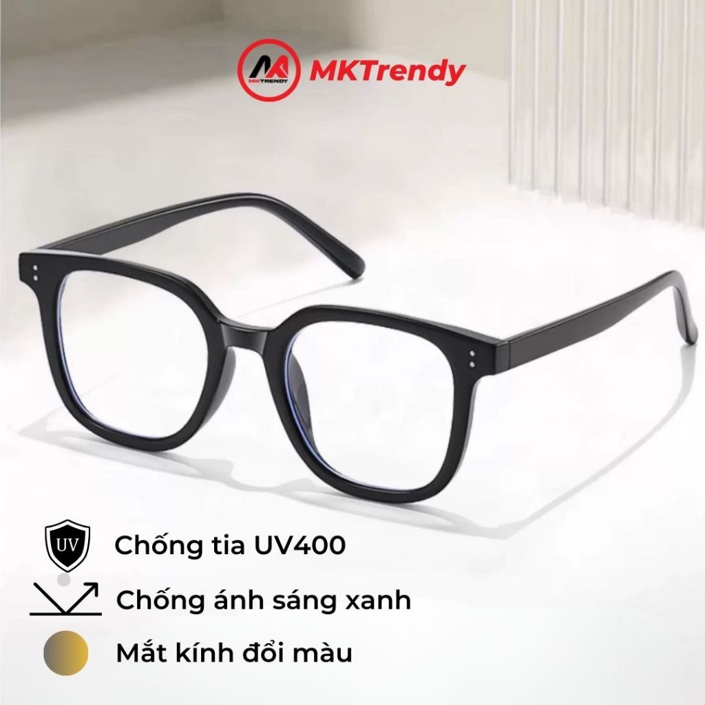 [Live x MKTRENDY] Kính đổi màu gọng vuông kính râm chống tia UVthời trang nam nữ phong cách X17