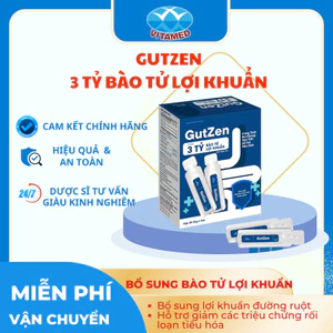 Men vi sinh GutZen Bào tử lợi khuẩn 3 Tỷ đa chủng - Hỗ trợ tiêu hóa, giảm táo bón, tiêu chảy cho bé (Hộp 20 ống)