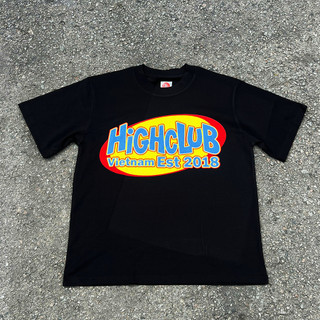 Áo thun HC STICKED - HIGHCLUB Tay lỡ cổ tròn màu ĐEN/TRẮNG - UNISEX