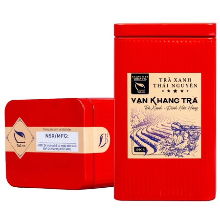 Trà Đinh Thái Nguyên Hảo Hạng, Rất Thơm Ngon, Nước Xanh, Vạn Khang Trà (Hộp thiếc 100G)