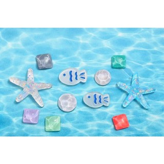 Set Charm Đại Dương Pastel Trong Suốt – Sao Biển Cá Biển Cute Gắn Dép DIY