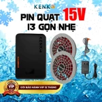 Bộ phụ kiện pin quạt siêu nhỏ gọn gắn áo điều hòa chống nắng KENKO i3 15V 10.000mah, BH 12 tháng — ảnh 1