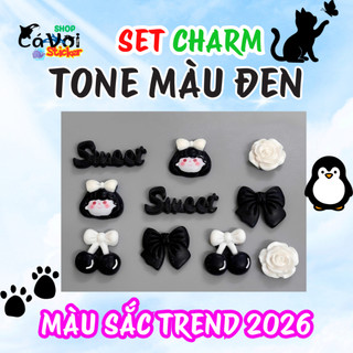 [HÀNG ĐỘC QUYỀN] Set charm tone màu: Charm tone màu đen - Màu trend mới 2026