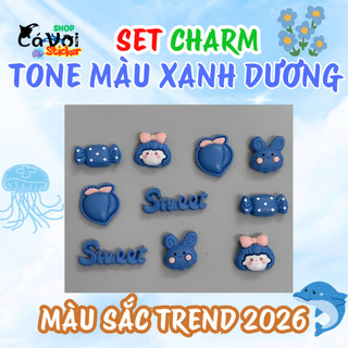 [HÀNG ĐỘC QUYỀN] Set charm tone màu: Charm tone màu Xanh dương - Màu trend mới 2026