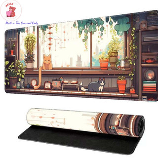 ( TẶNG SET 10 KHẨU TRANG) Miếng lót chuột Mèo té Nước 80x30 hoạt hình dễ thương chống nước cực êm Meili Store