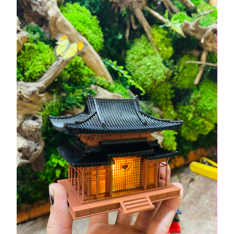 Mô hình nhà in 3D sắc nét, nhà cổ trang trí terrarium, tiểu cảnh, hòn non bộ