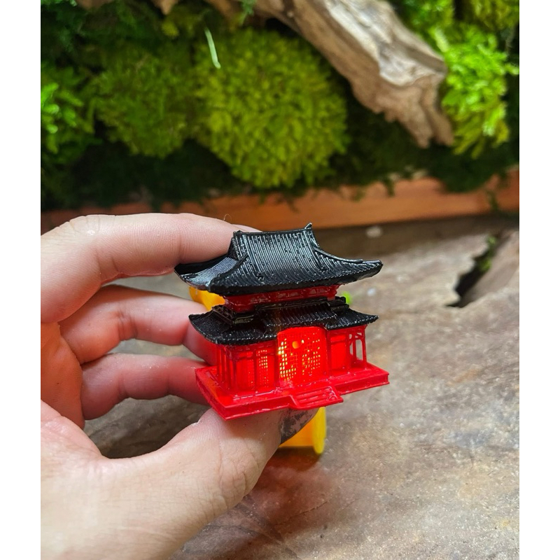 Mô hình nhà in 3D sắc nét, nhà cổ trang trí terrarium, tiểu cảnh, hòn non bộ