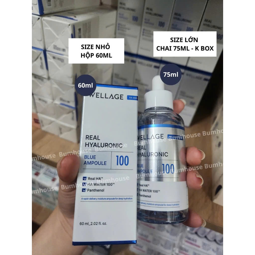 Tinh Chất Cấp Nước Phục Hồi Da Wellage Real Hyaluronic Blue Ampoule 60ml/75ml