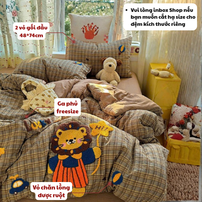 (TỔNG HỢP 1) Bộ chăn ga gối 4 món đũi sợi tre Memminbedding Luxury dệt nổi 5D mềm mướt, thấm hút mồ hôi
