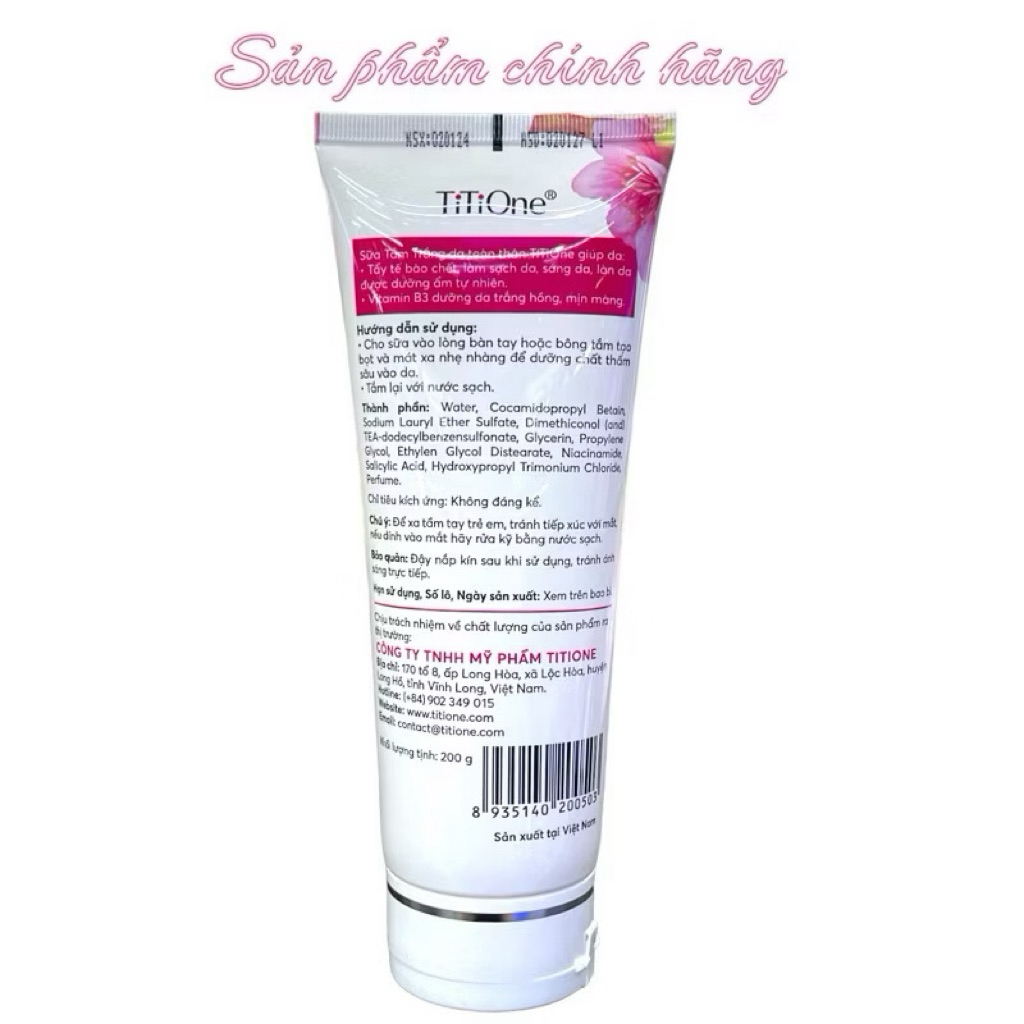 Combo 2 Tuýt Sữa tắm trắng da Titione 200g