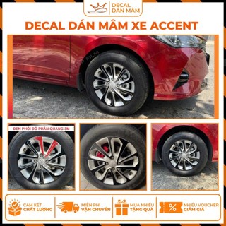 Decal dán mâm Accent ( bộ 5 bánh) bám dính cao - Decal cao cấp chống thấm nước chống phai màu