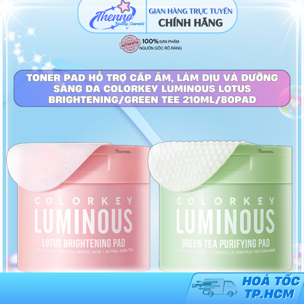 Toner Pad Hỗ Trợ Cấp Ẩm, Làm Dịu và Dưỡng Sáng Da Colorkey Luminous ...