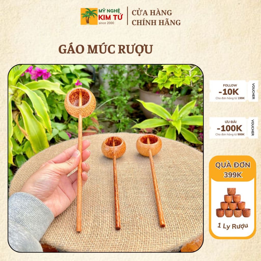 Gáo Dừa Múc Dừa Gỗ Dừa Cao Cấp, Múc Rươu Đồ Mỹ Nghệ Sang Trọng - Gáo Tắm Phật Đản Đồ Mỹ Nghệ Tinh Tế, An Toàn Sử Dụng