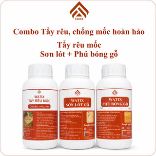 Chống mốc toàn diện cho gỗ - 3 chai tẩy rêu mốc, sơn lót, sơn phủ bóng gỗ - Watix