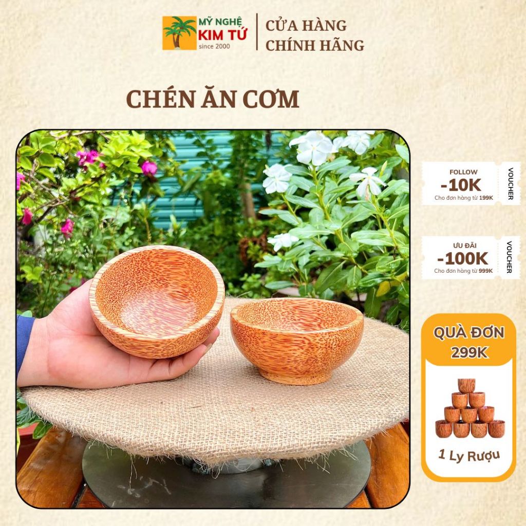Chén Gỗ Dừa Cao Cấp Chén Ăn Cơm Bằng Gỗ Dừa Cao Cấp Dùng Ăn Hoa Quả Dùng Cho Trẻ Nhỏ An Toàn, Đường Kính 11.5 Cao 6 cm