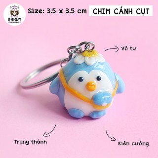 (Đồ Handmade) Móc khóa CHIM CÁNH CỤT - Thép không gỉ